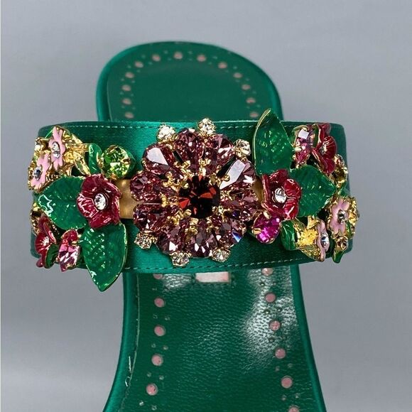 Manolo Blahnik 90MM Embellished Satin Mules size 40 - Picture 10 of 14